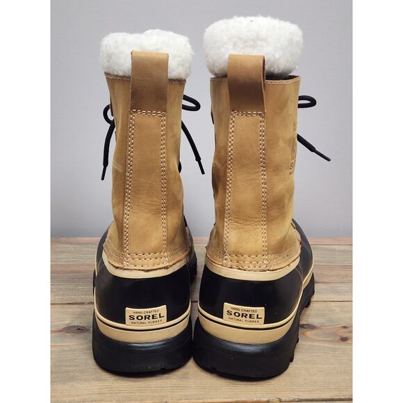 Sorel Caribou Mens Waterproof Winter Snow Boots Buff Tan NM1000-281 Size 11 main image 5